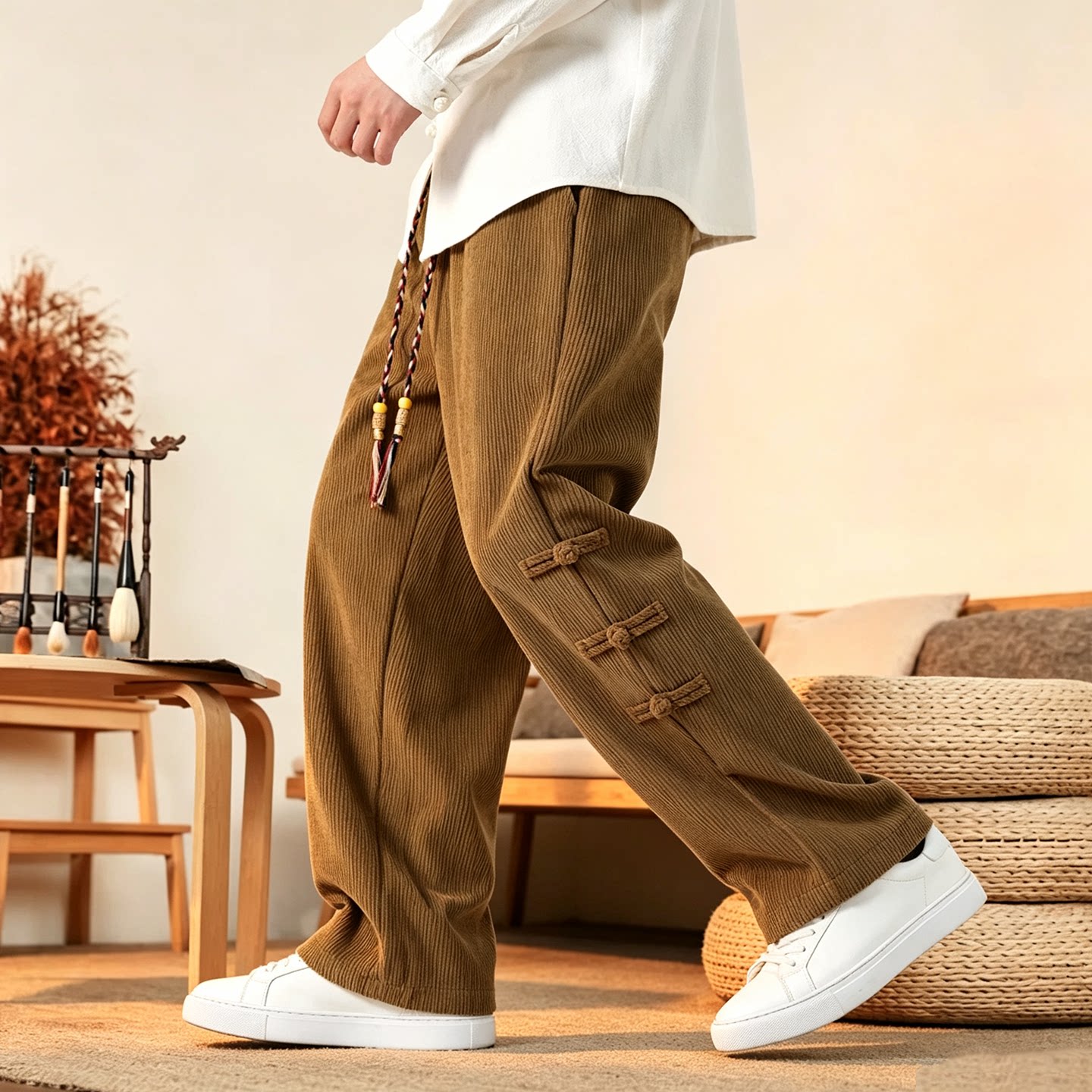 Corduroy Pant Warm - Calças Masculinas Novas de Outono, Quentes