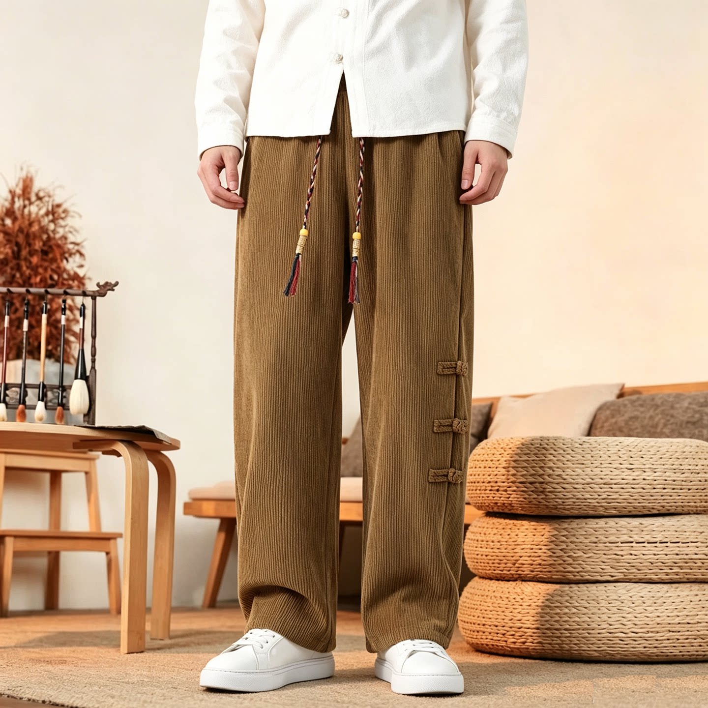 Calças Masculinas Novas de Out - Corduroy Pant Warm avaliação e preço