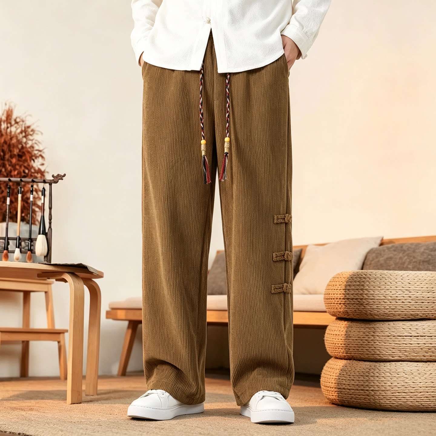 Calças Masculinas Novas de Out - Corduroy Pant Warm avaliação e preço