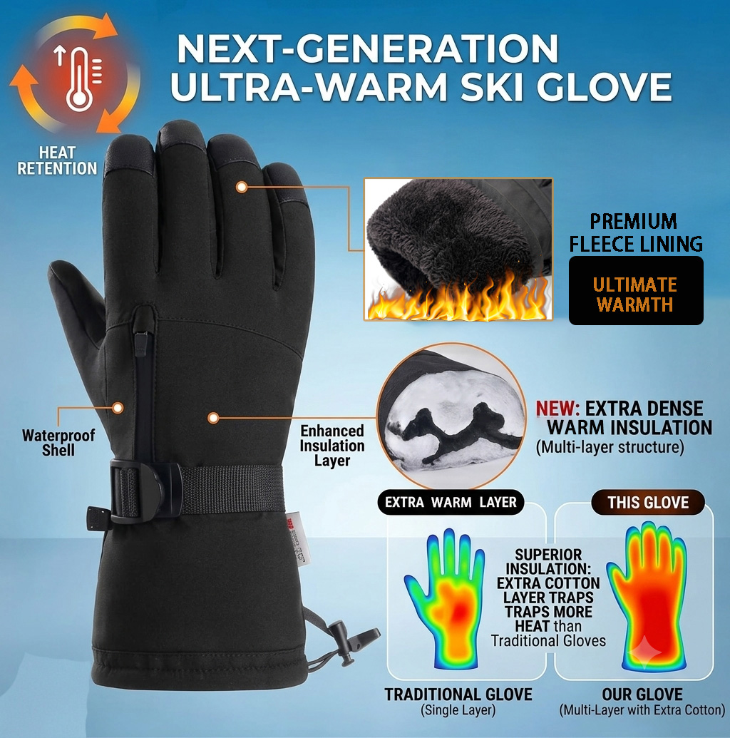 Luvas de Esqui de Inverno para - Snow Glove Insulated avaliação e preço