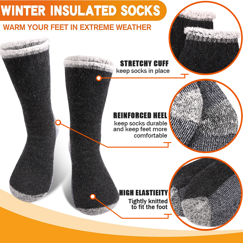 1 par de meias masculinas de l - Thermal Sock Wool avaliação e preço